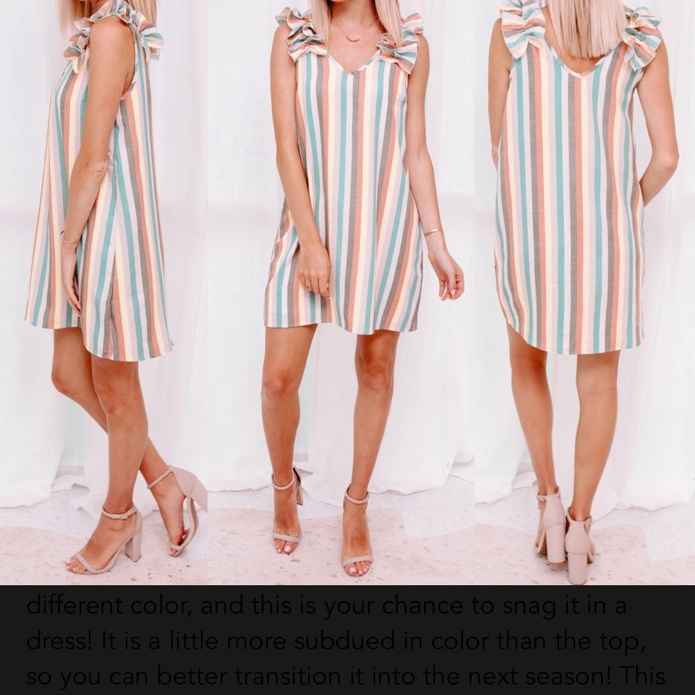 Ruffle sleeve, vneck, a line dress